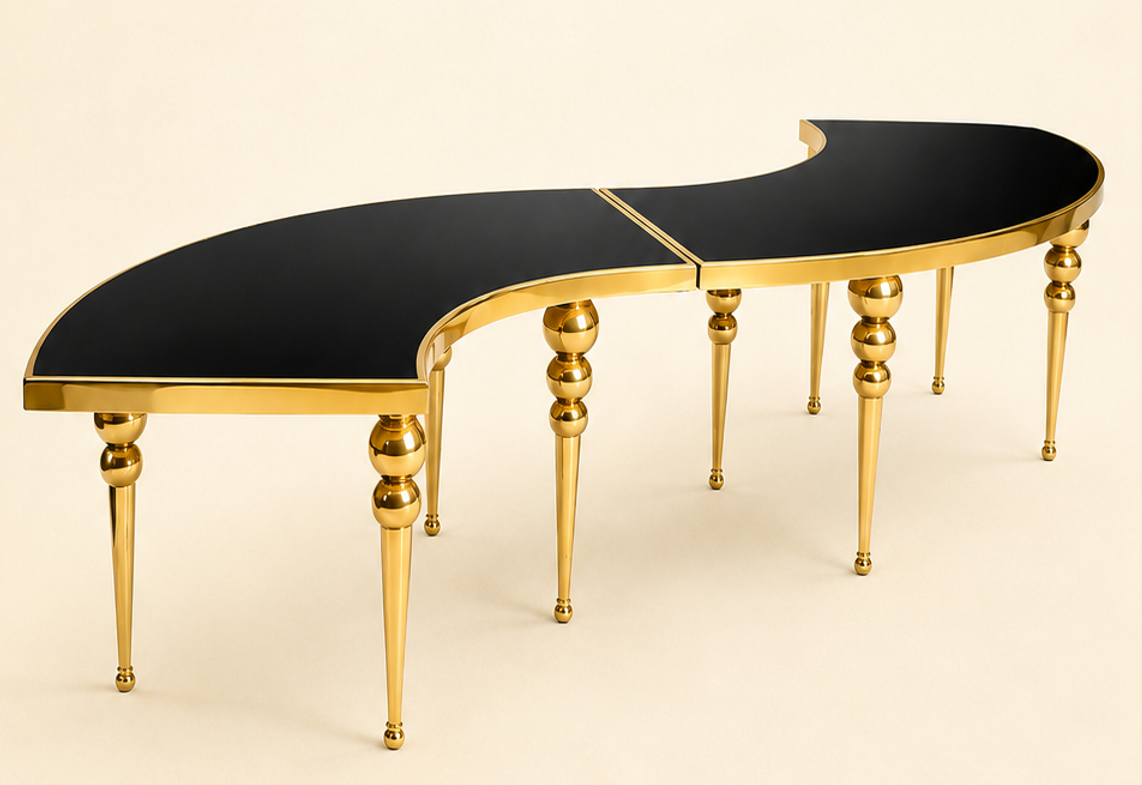 S-Shaped Mirror Table