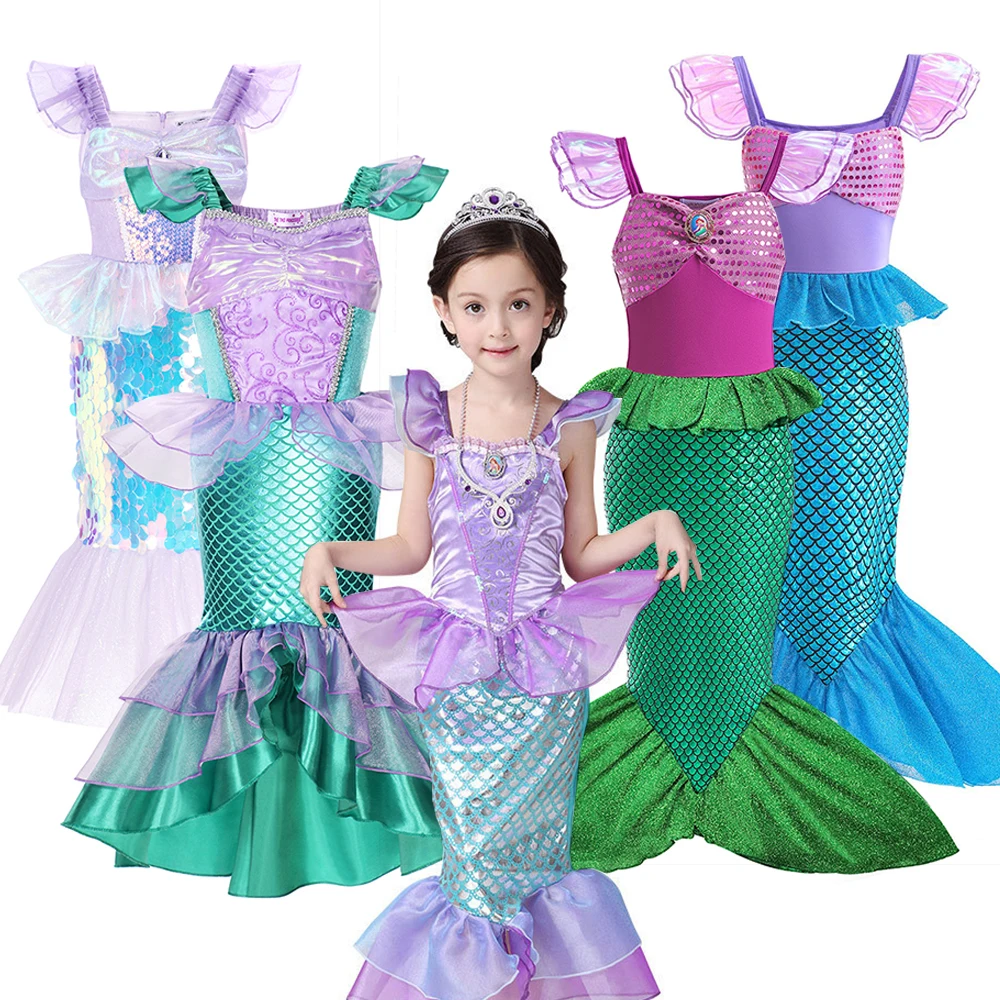 Mermaid Princess Costume Dress for Girls