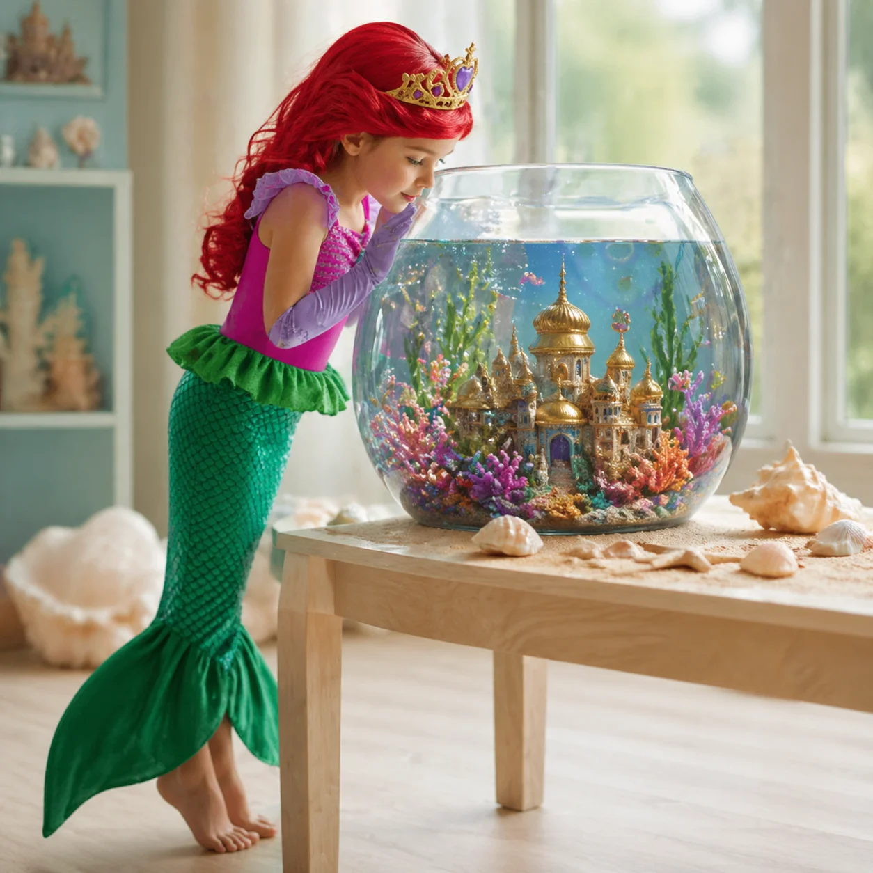 Mermaid Princess Tulle Dress for Girls